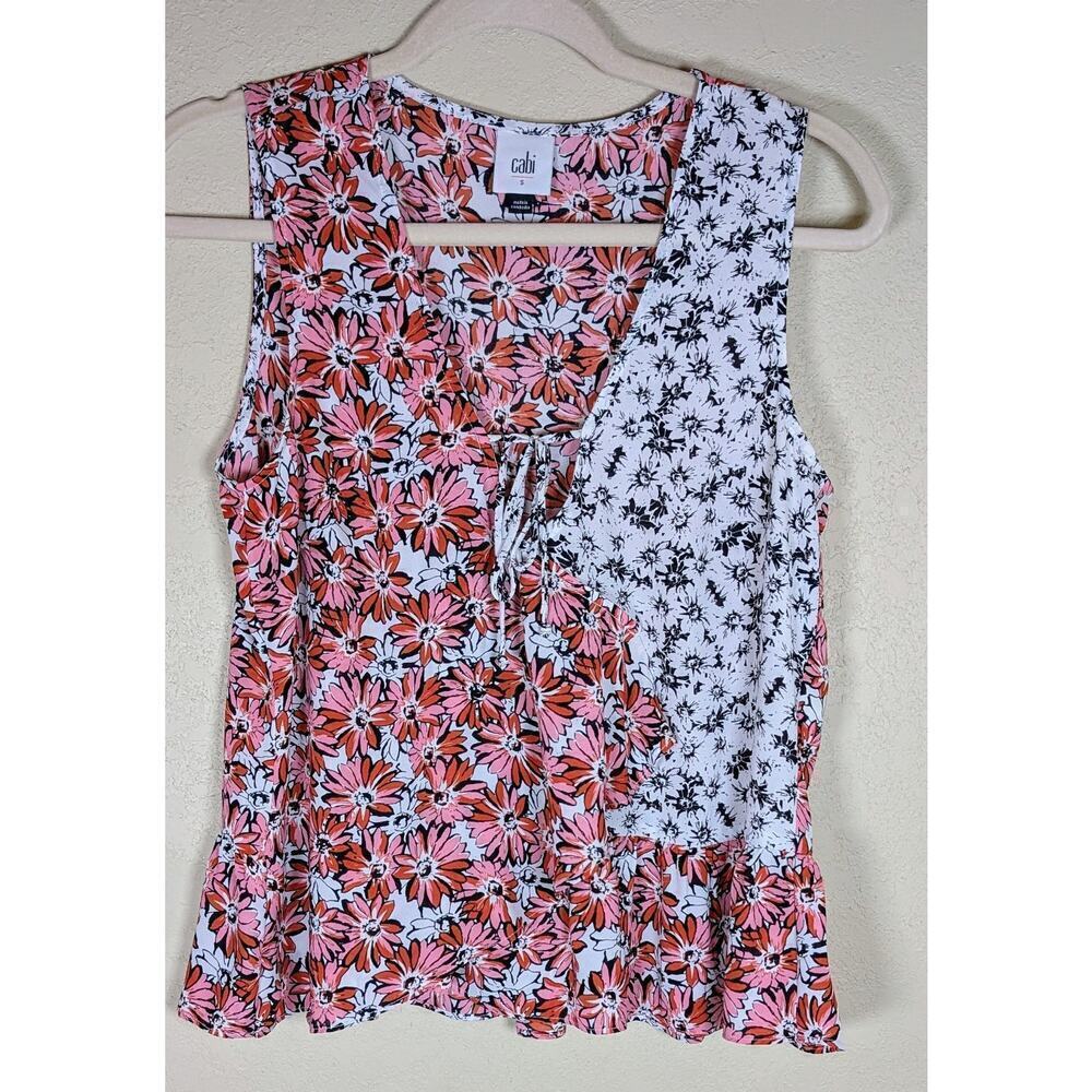CAbi Seraphina Top Size S #5730 2 Tops Red White Blue Black Was $92